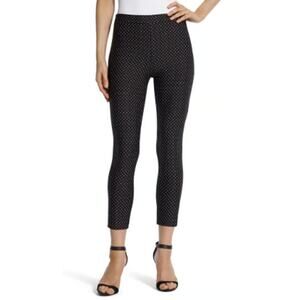 Chico's The Ultimate Fit‎ Dot Print Crop Leggings Womens 2 Black High Rise NWT